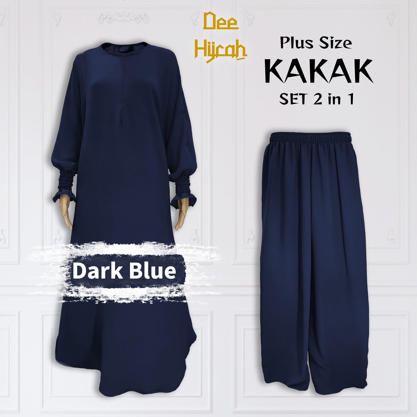 Set 2-in-1 and 4-in-1 KAKAK - Suit Jubah Dress with Pant - One size fit all loose fashion