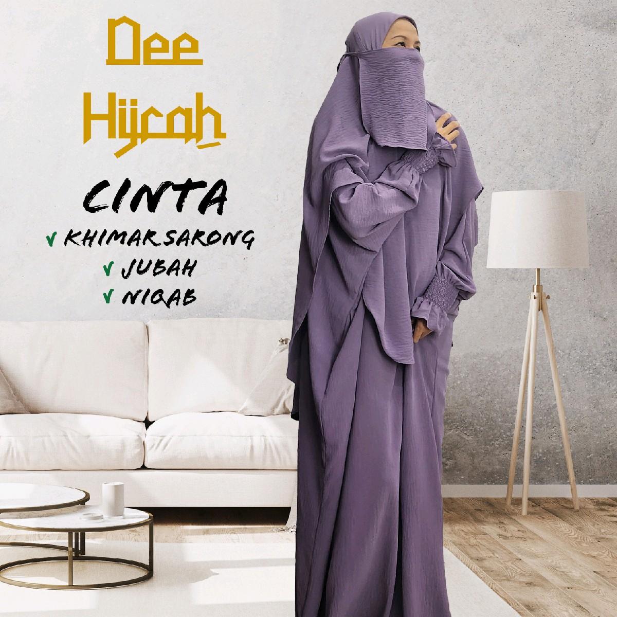 Set 3-in-1 CINTA - Jubah with instant long scarf and free short niqab