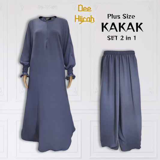 Set 2-in-1 and 4-in-1 KAKAK - Suit Jubah Dress with Pant - One size fit all loose fashion