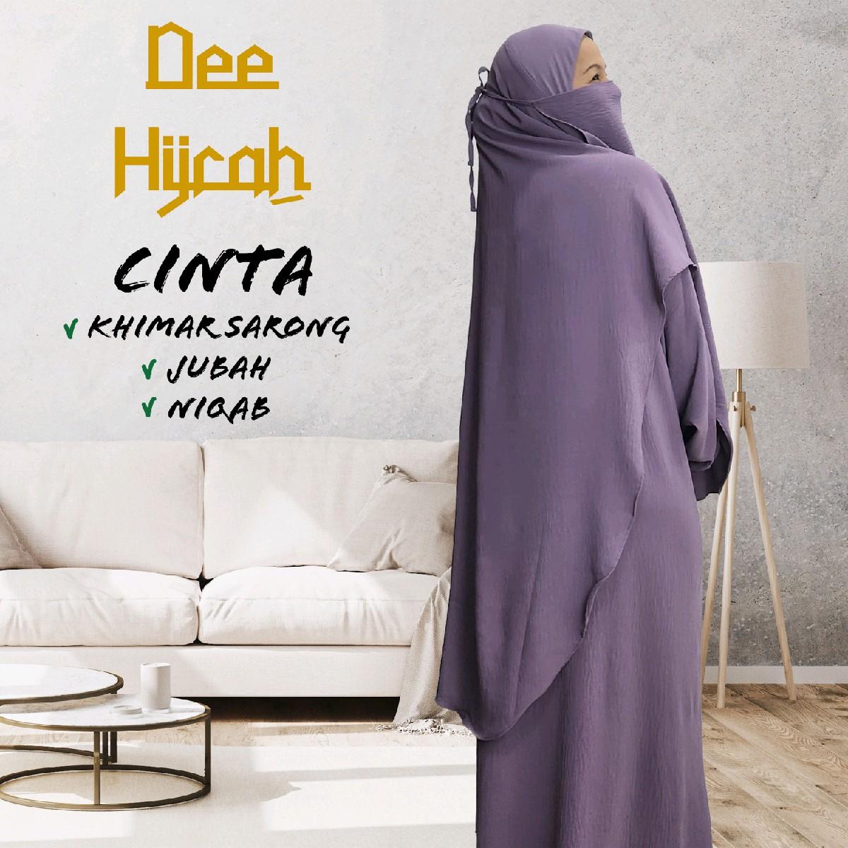 Set 3-in-1 CINTA - Jubah with instant long scarf and free short niqab