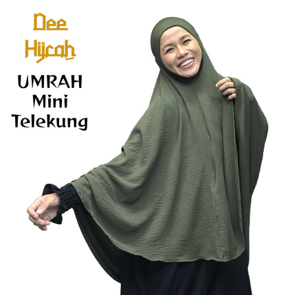Deehijrah - Mini Telekung Umrah CEY + Moscrepe Awning | Berdagu Selesa Stretchable | Berpoket Sorok | Travel Umrah Hajj | 16 Warna
