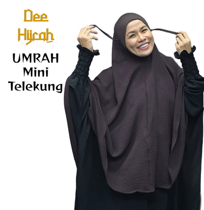Deehijrah - Mini Telekung Umrah CEY + Moscrepe Awning | Berdagu Selesa Stretchable | Berpoket Sorok | Travel Umrah Hajj | 16 Warna