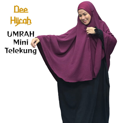 Deehijrah - Mini Telekung Umrah CEY + Moscrepe Awning | Berdagu Selesa Stretchable | Berpoket Sorok | Travel Umrah Hajj | 16 Warna