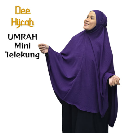 Deehijrah - Mini Telekung Umrah CEY + Moscrepe Awning | Berdagu Selesa Stretchable | Berpoket Sorok | Travel Umrah Hajj | 16 Warna