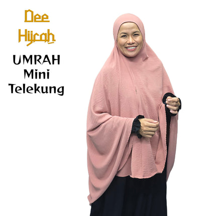 Deehijrah - Mini Telekung Umrah CEY + Moscrepe Awning | Berdagu Selesa Stretchable | Berpoket Sorok | Travel Umrah Hajj | 16 Warna