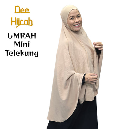 Deehijrah - Mini Telekung Umrah CEY + Moscrepe Awning | Berdagu Selesa Stretchable | Berpoket Sorok | Travel Umrah Hajj | 16 Warna