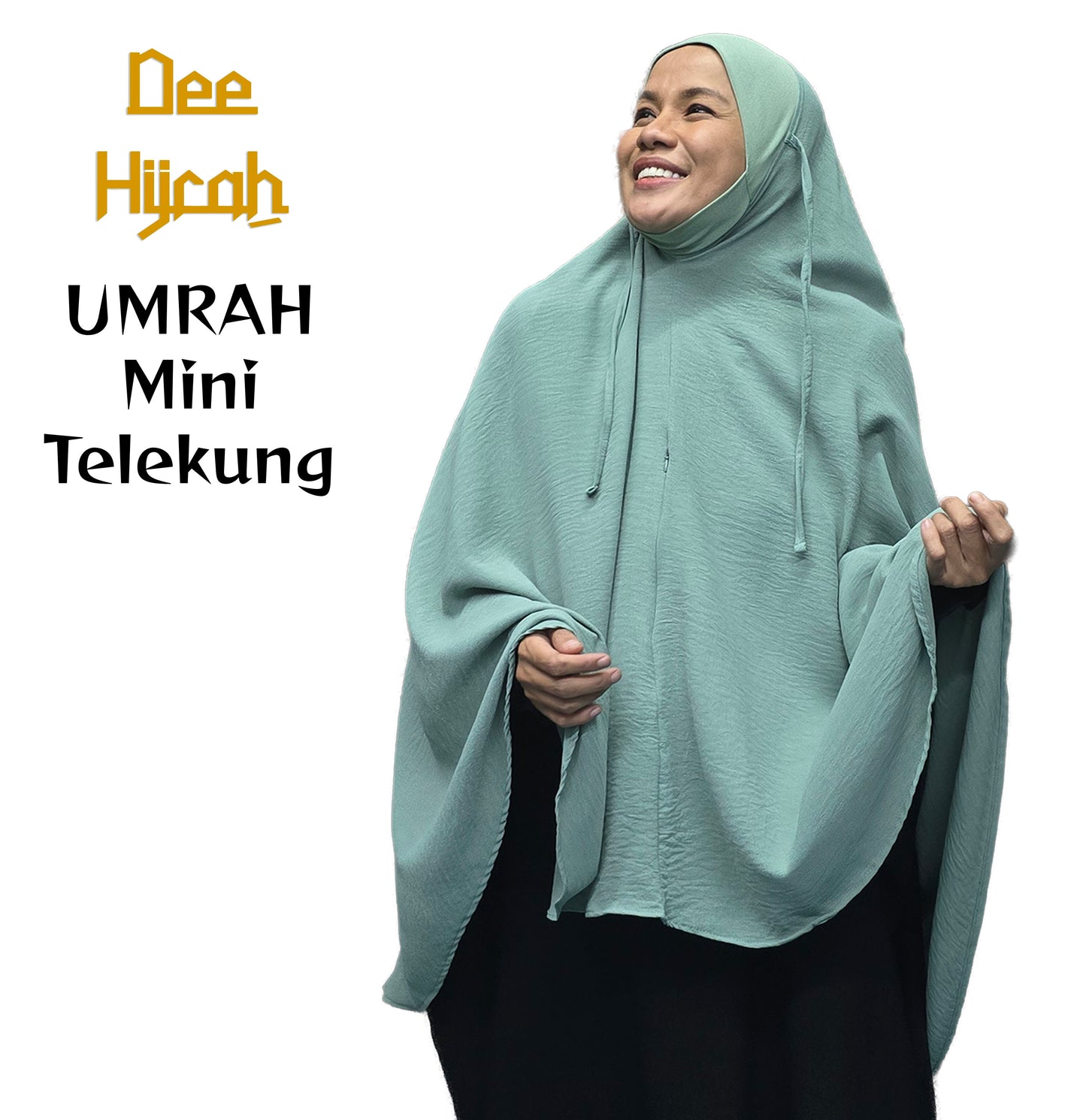 Deehijrah - Mini Telekung Umrah CEY + Moscrepe Awning | Berdagu Selesa Stretchable | Berpoket Sorok | Travel Umrah Hajj | 16 Warna