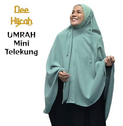Deehijrah - Mini Telekung Umrah CEY + Moscrepe Awning | Berdagu Selesa Stretchable | Berpoket Sorok | Travel Umrah Hajj | 16 Warna