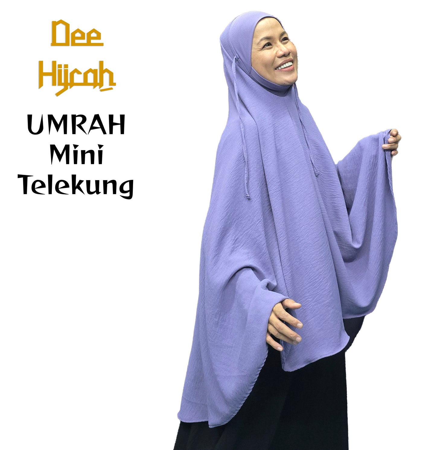 Deehijrah - Mini Telekung Umrah CEY + Moscrepe Awning | Berdagu Selesa Stretchable | Berpoket Sorok | Travel Umrah Hajj | 16 Warna