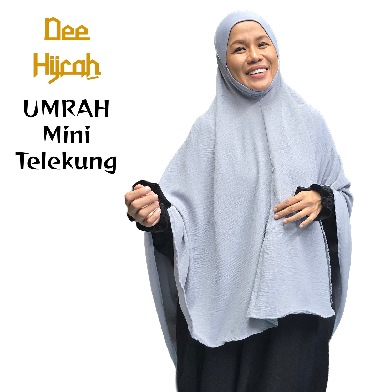 Deehijrah - Mini Telekung Umrah CEY + Moscrepe Awning | Berdagu Selesa Stretchable | Berpoket Sorok | Travel Umrah Hajj | 16 Warna