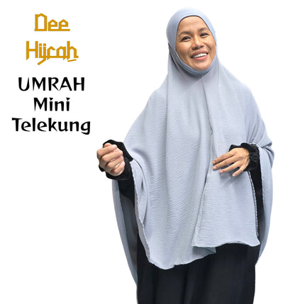 Deehijrah - Mini Telekung Umrah CEY + Moscrepe Awning | Berdagu Selesa Stretchable | Berpoket Sorok | Travel Umrah Hajj | 16 Warna