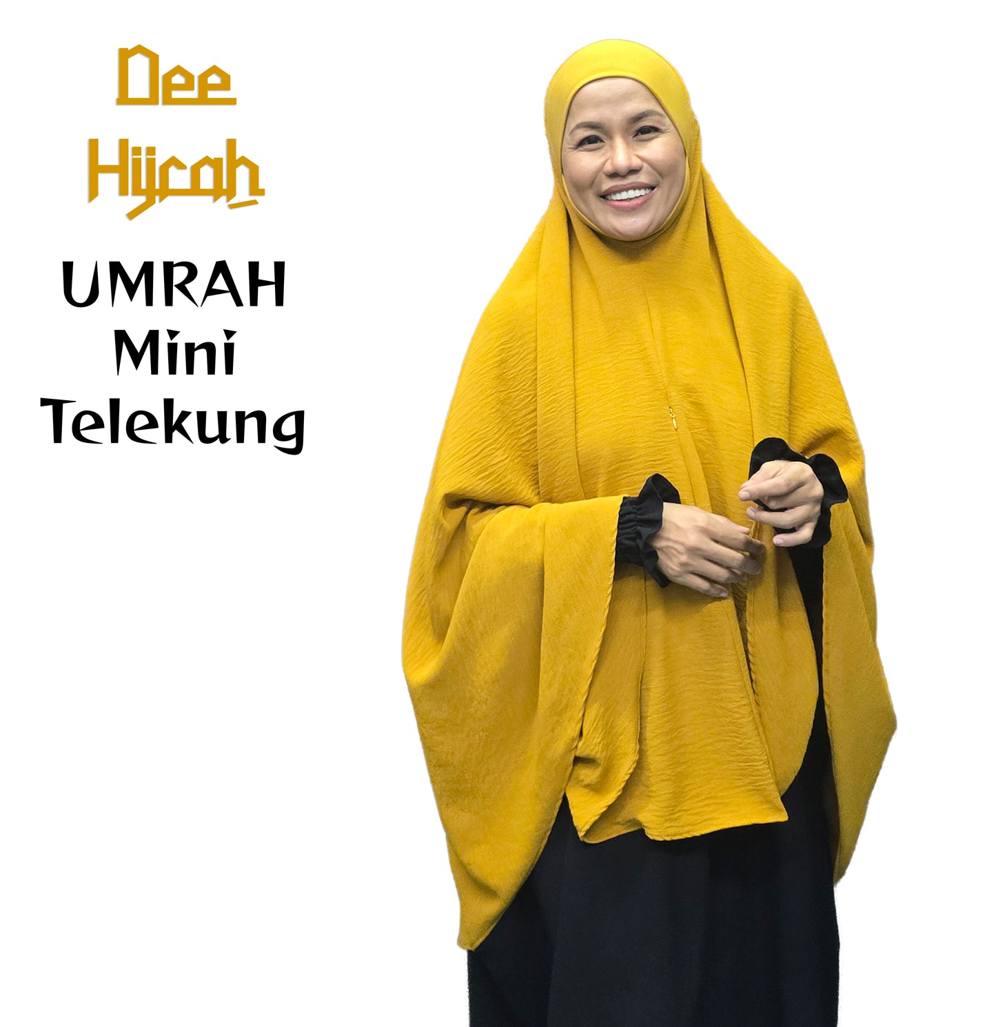 Deehijrah - Mini Telekung Umrah CEY + Moscrepe Awning | Berdagu Selesa Stretchable | Berpoket Sorok | Travel Umrah Hajj | 16 Warna