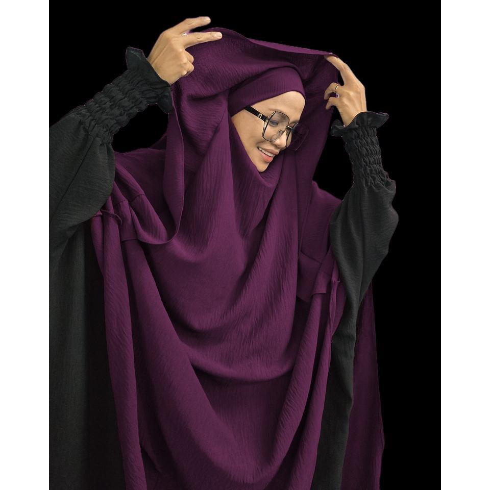 Deehijrah Tudung Labuh Khimar Hidden Hood Extra Flowy Ironless Maxi Labuh