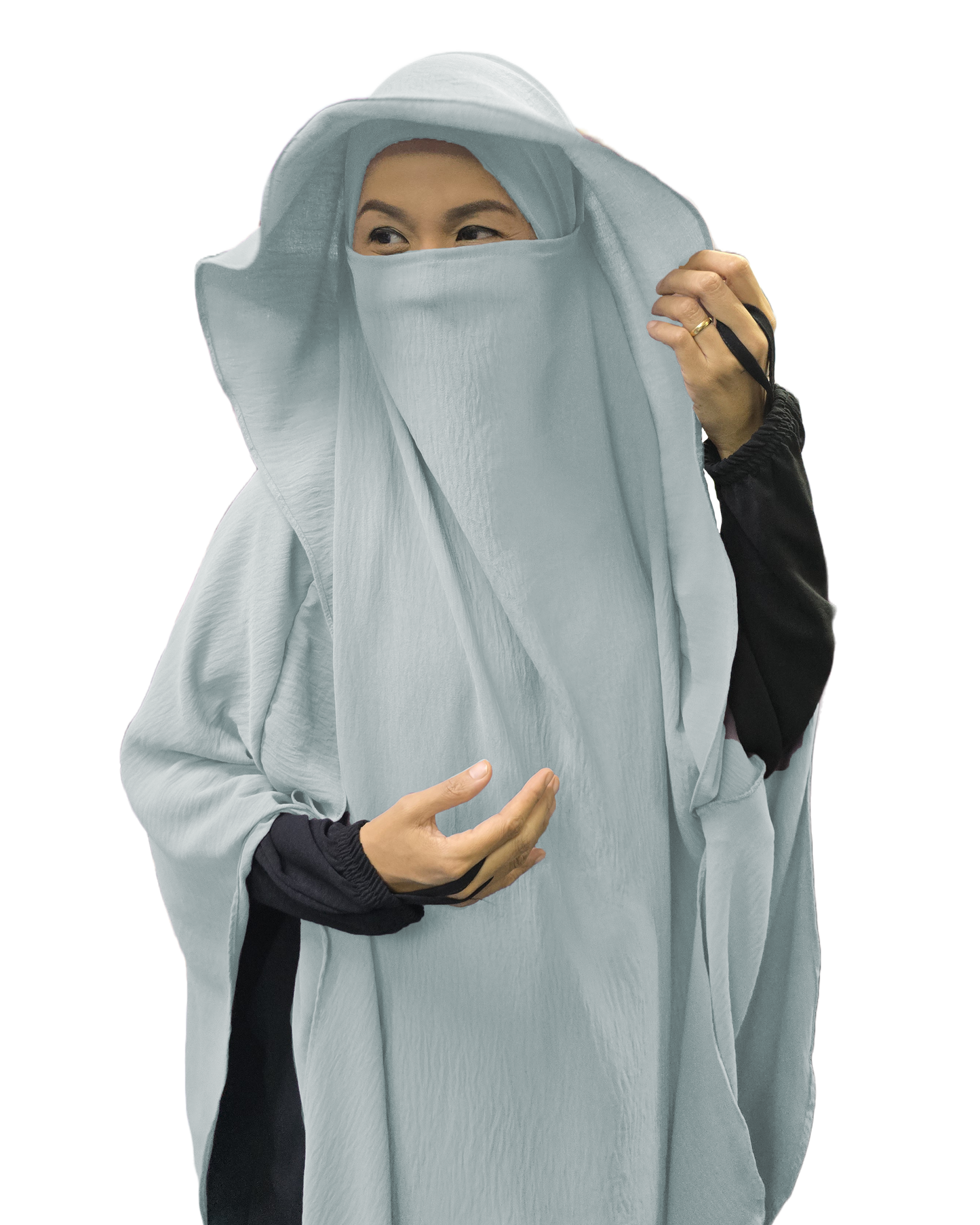 Deehijrah Tudung Labuh Khimar Hidden Hood Extra Flowy Ironless Maxi Labuh