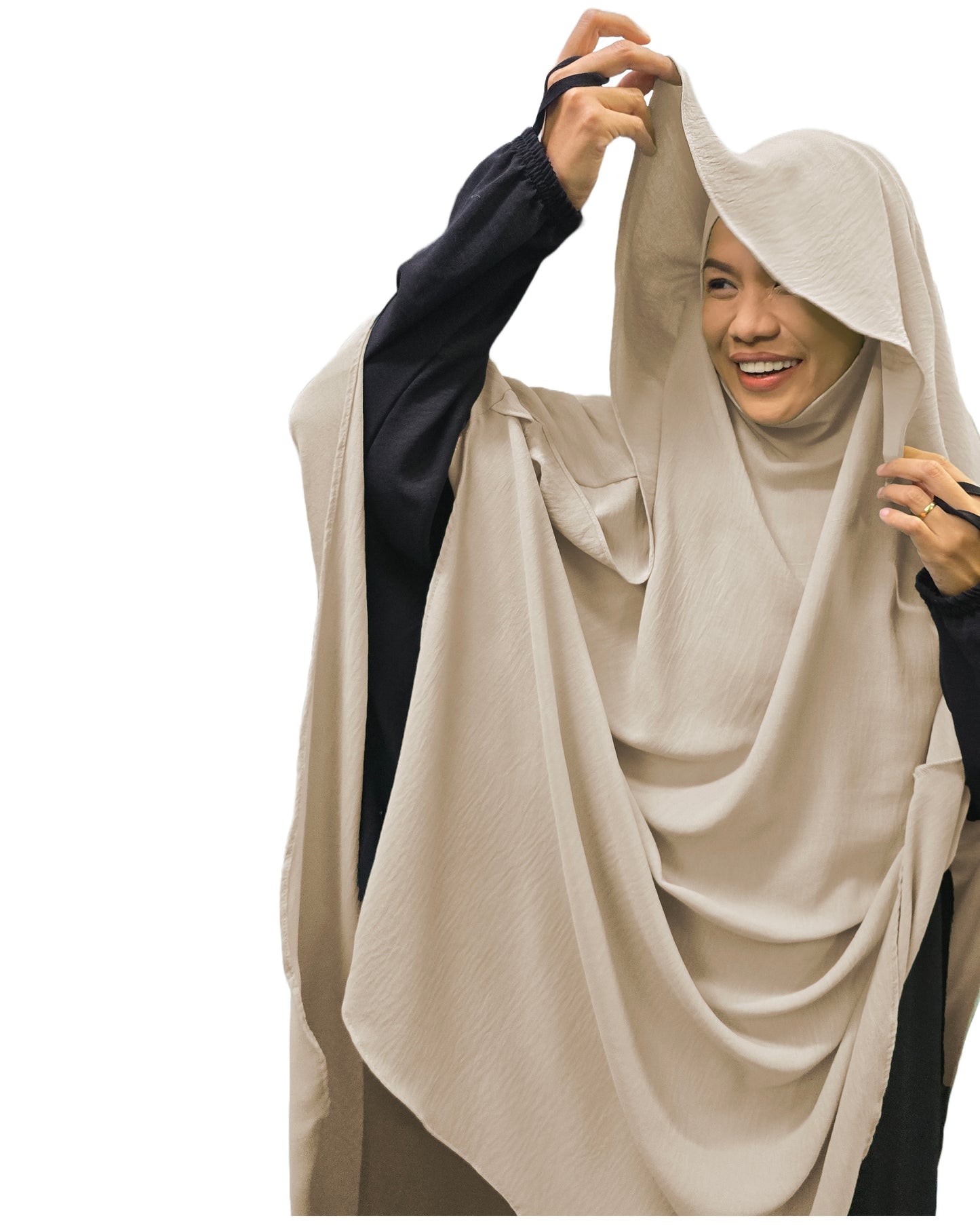 Deehijrah Tudung Labuh Khimar Hidden Hood Extra Flowy Ironless Maxi Labuh