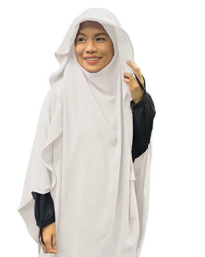 Deehijrah Tudung Labuh Khimar Hidden Hood Extra Flowy Ironless Maxi Labuh
