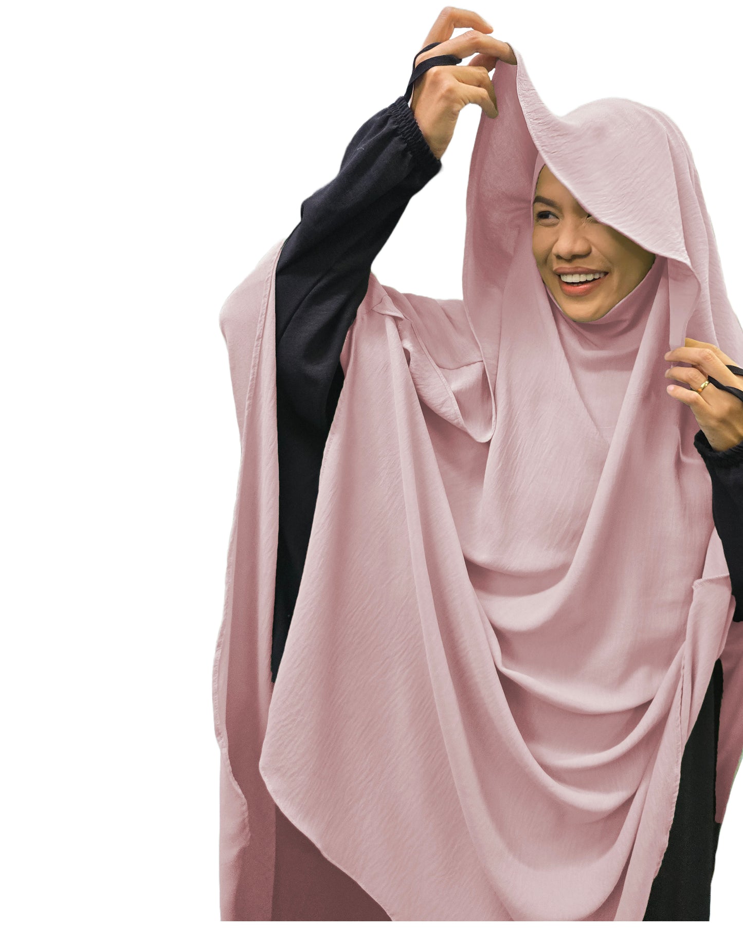 Deehijrah Tudung Labuh Khimar Hidden Hood Extra Flowy Ironless Maxi Labuh