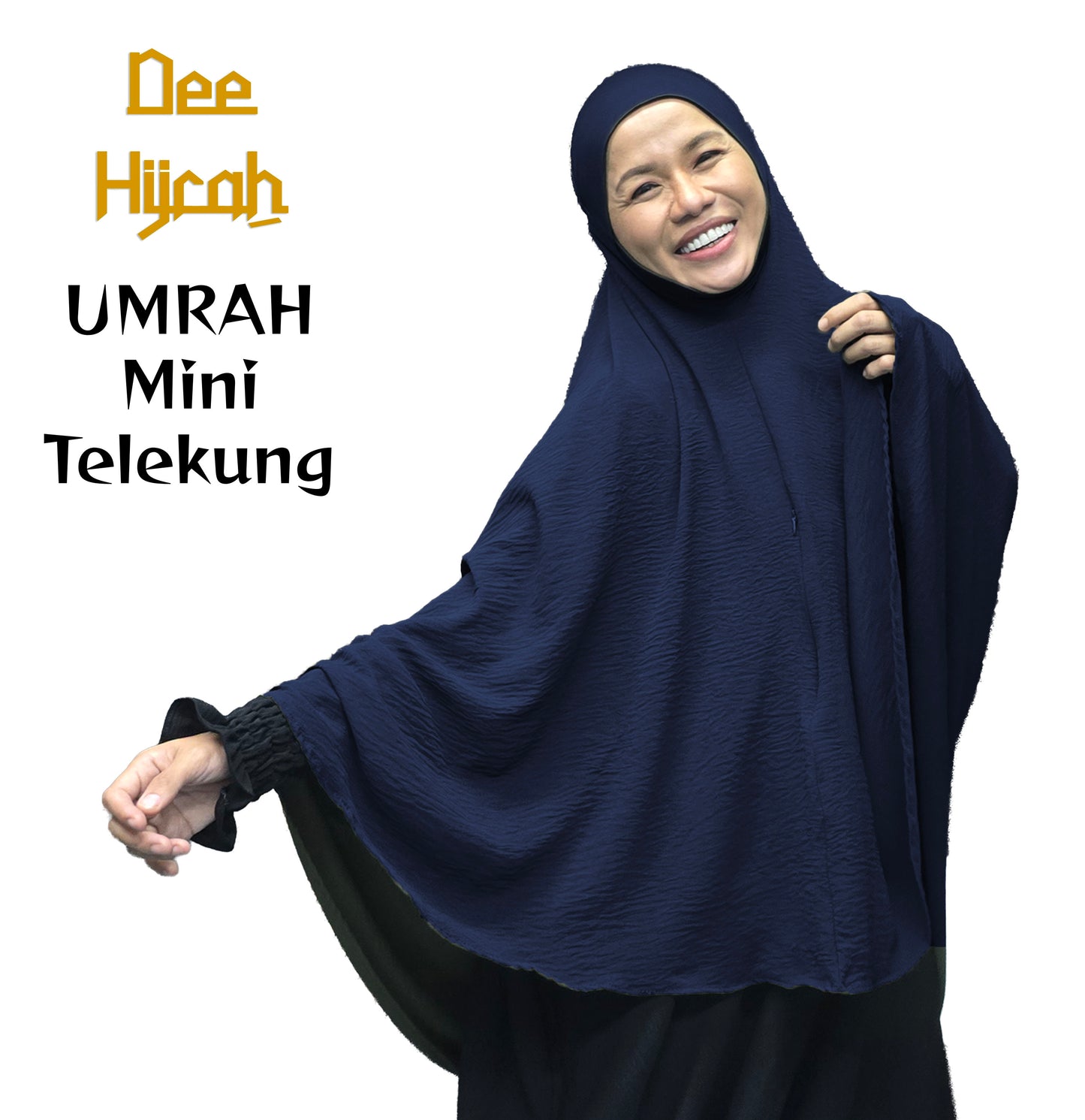 Deehijrah - Mini Telekung Umrah CEY + Moscrepe Awning | Berdagu Selesa Stretchable | Berpoket Sorok | Travel Umrah Hajj | 16 Warna
