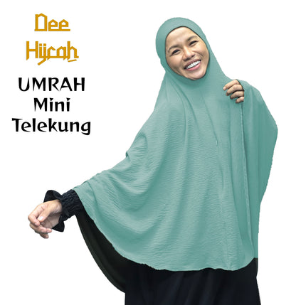 Deehijrah - Mini Telekung Umrah CEY + Moscrepe Awning | Berdagu Selesa Stretchable | Berpoket Sorok | Travel Umrah Hajj | 16 Warna