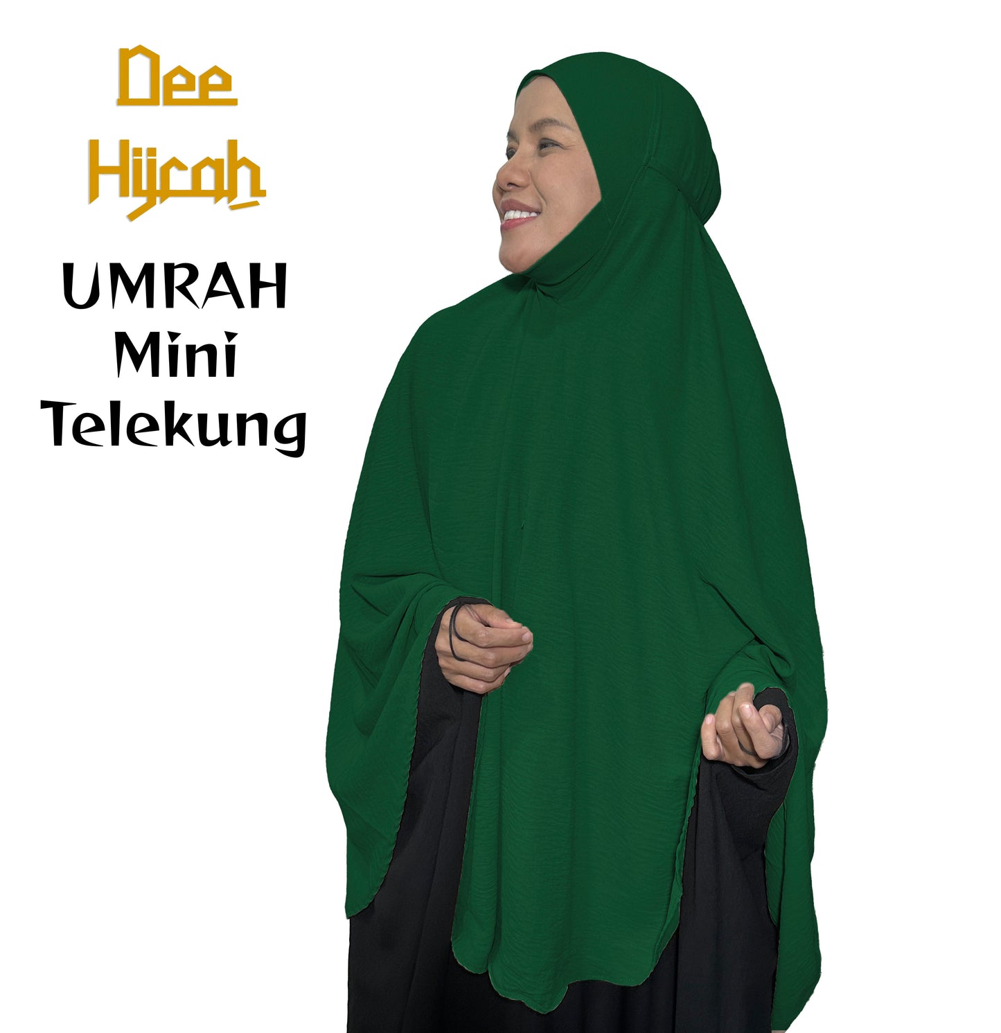 Deehijrah - Mini Telekung Umrah CEY + Moscrepe Awning | Berdagu Selesa Stretchable | Berpoket Sorok | Travel Umrah Hajj | 16 Warna