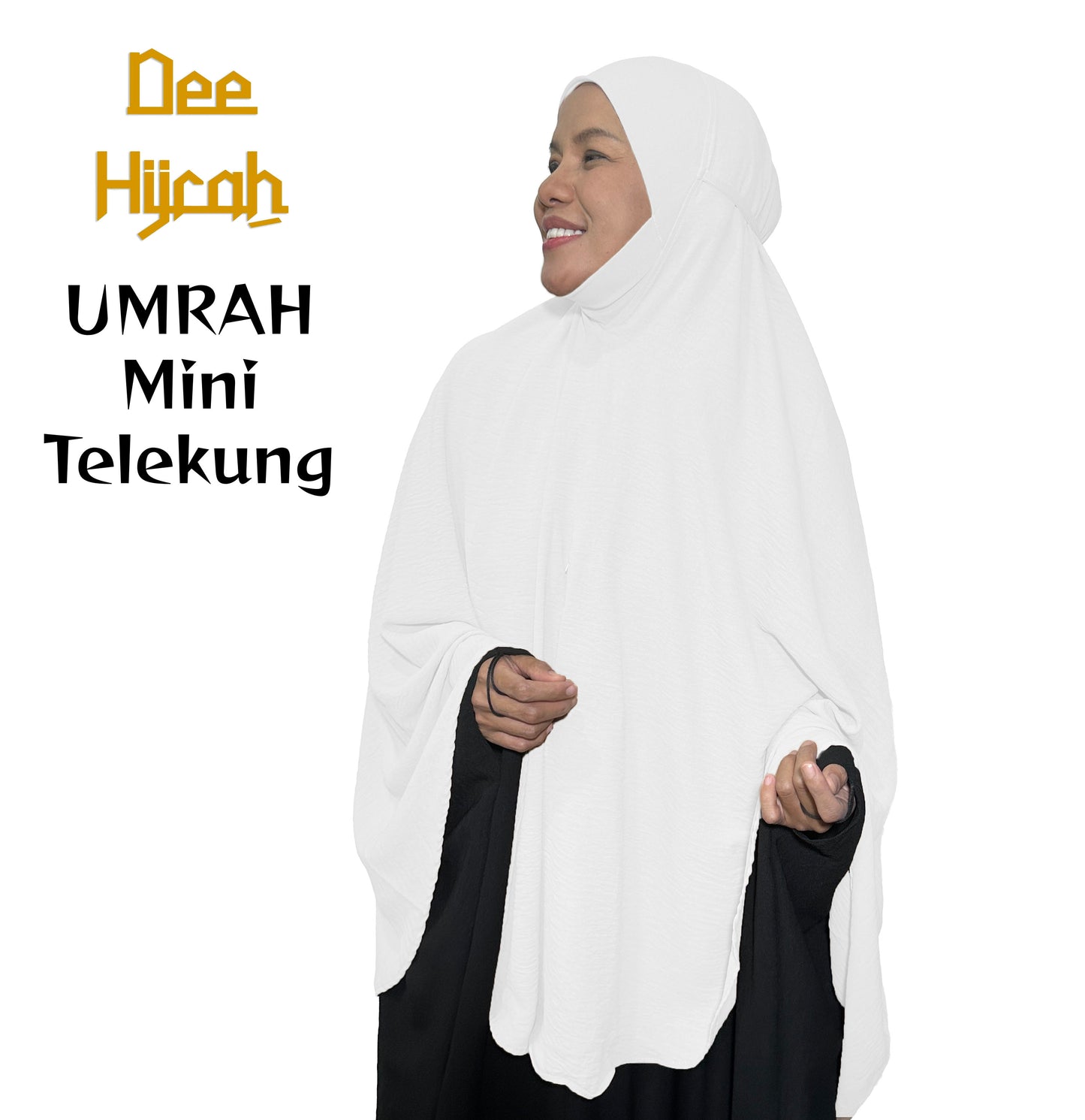 Deehijrah - Mini Telekung Umrah CEY + Moscrepe Awning | Berdagu Selesa Stretchable | Berpoket Sorok | Travel Umrah Hajj | 16 Warna