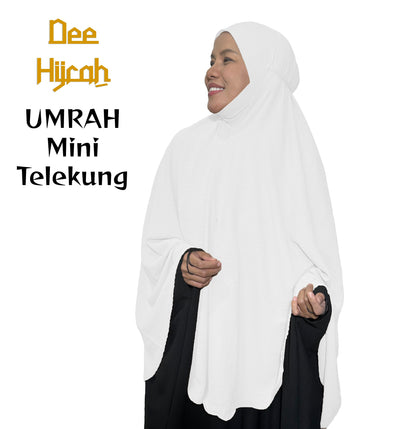 Deehijrah - Mini Telekung Umrah CEY + Moscrepe Awning | Berdagu Selesa Stretchable | Berpoket Sorok | Travel Umrah Hajj | 16 Warna