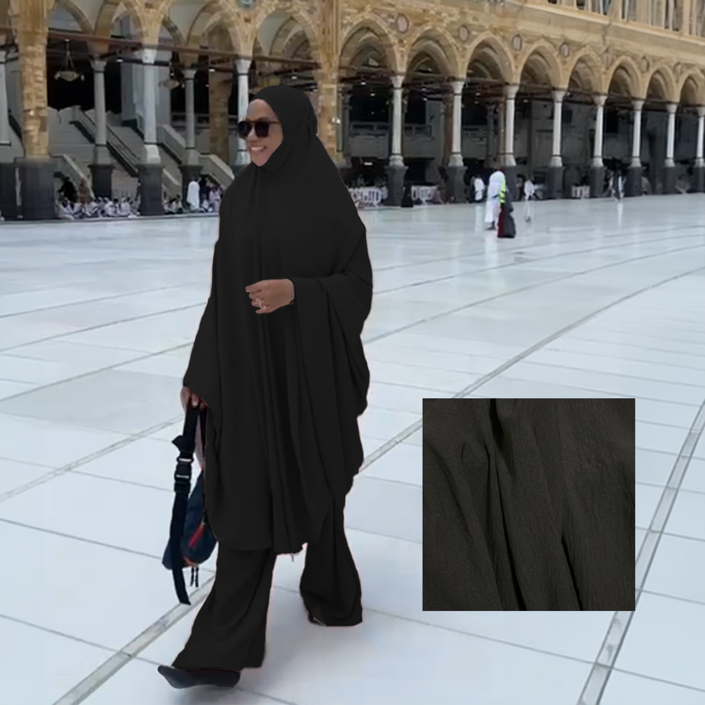 DeeHijrah Set Mekkah 2-in-1 Telekung Labuh + Palazzo or Abaya with pockets loose fashion plussize edition Umrah