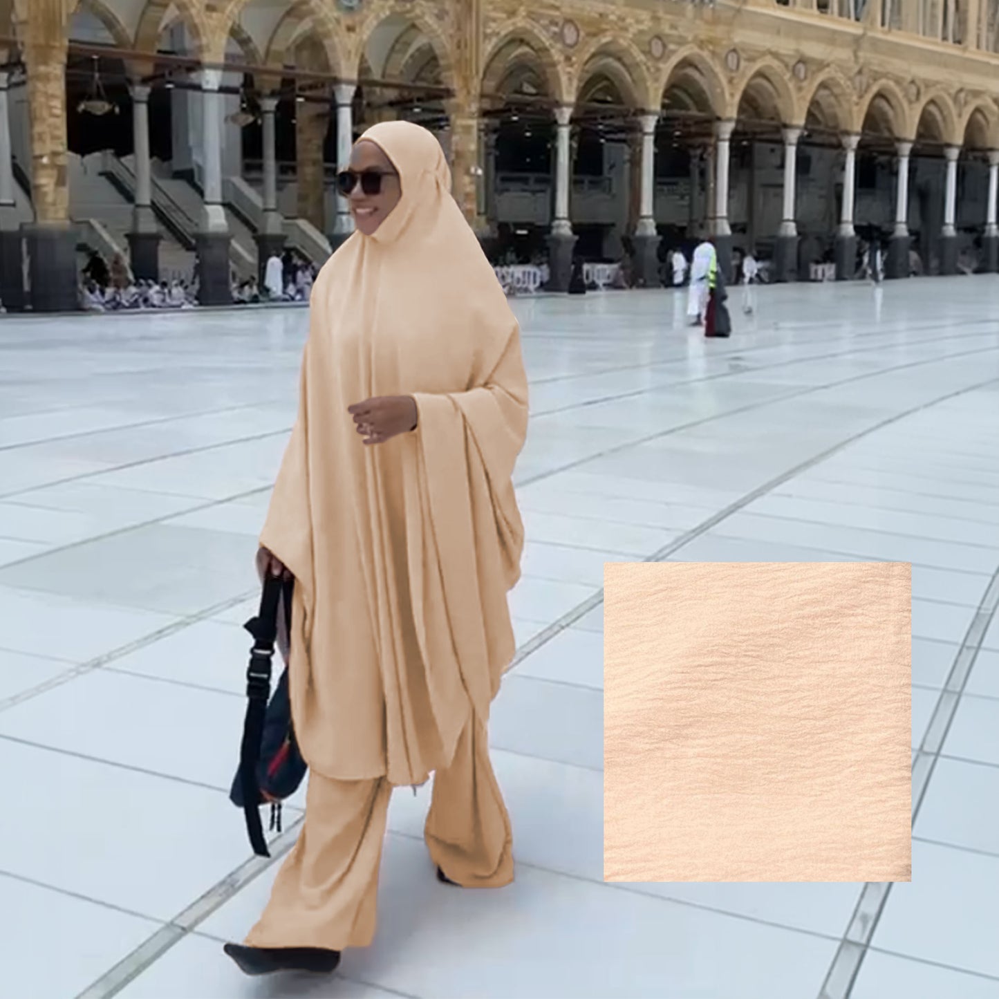 DeeHijrah Set Mekkah 2-in-1 Telekung Labuh + Palazzo or Abaya with pockets loose fashion plussize edition Umrah